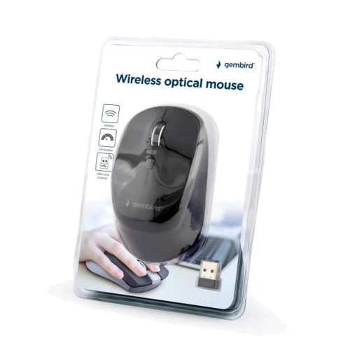 Мишка Gembird MUSW-4B-05 Wireless Black: Ергономіка симметричная для левшей