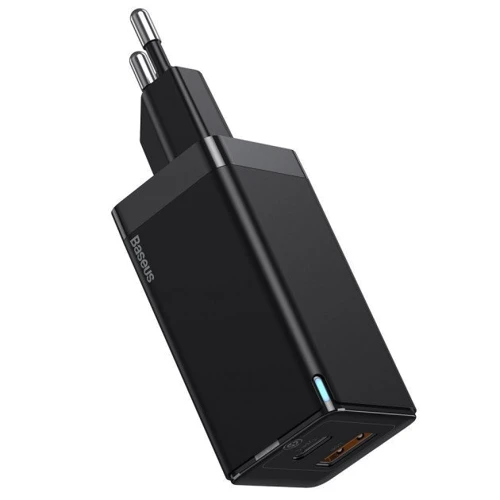 Зарядное устройство Baseus USB Wall Charger GaN Mini USB and USB-C 45W Black with Cable USB-C to USB-C (CCGAN-Q01): Количество USB-портов 2