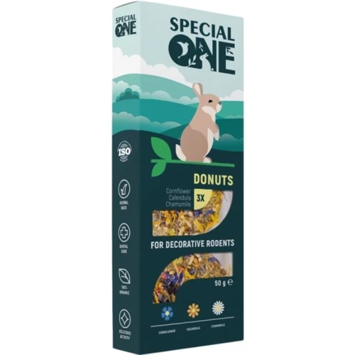 Пончики Special One «Василек, календула, ромашка» для грызунов, 50г (3шт) (4823082425198) фото 1