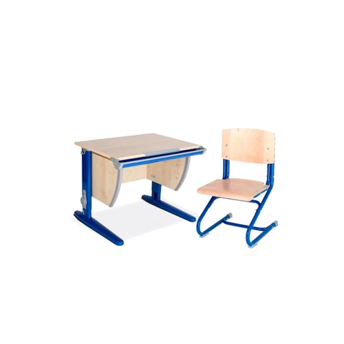 Стол универсальный трансформируемый СУТ.14 (75 см*61 см) + Стул СУТ.01-01 клен/синий: Возраст ребенка от 6-ти лет