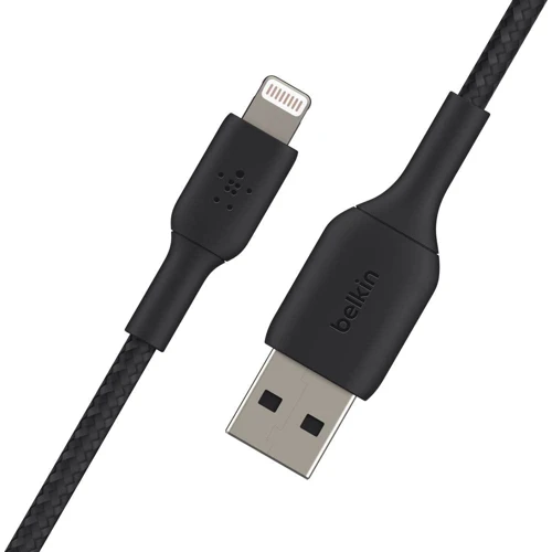 Кабель Belkin Cable USB to Lightning Braided 2m Black (CAA002BT2MBK): Длина 2 м