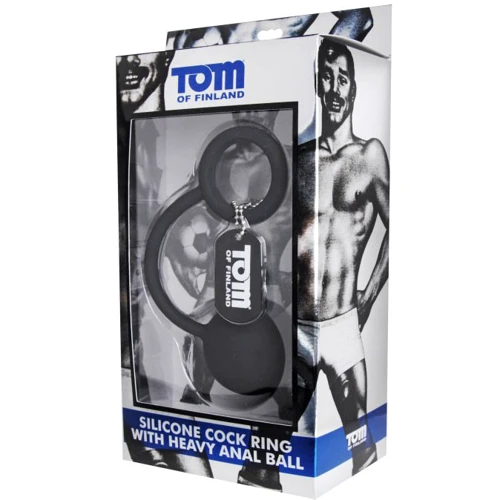 Анальный шарик Tom of Finland Silicone Cock Ring with Heavy Anal Ball