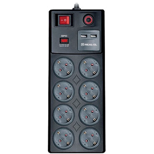 Сетевой фильтр REAL-EL RS-8F USB Charge