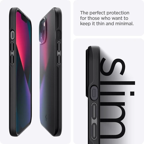 Чехол для iPhone Spigen Thin Fit Black (ACS03510) for iPhone 13: Материалы поликарбонат и полиуретан