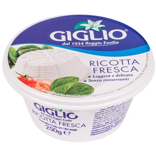 Сыр Giglio Ricotta Export 44% 250 гр (DLR14050): Вес нетто 250 г