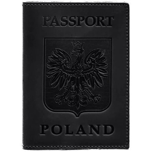 Обложка для паспорта с польским гербом BlankNote черная (BN-OP-PL-g-kr)