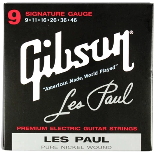 Струна для гитар Струны для электрогитар GIBSON SEG-LPS LES PAUL SIG. PURE NICKEL WOUND .009-.046