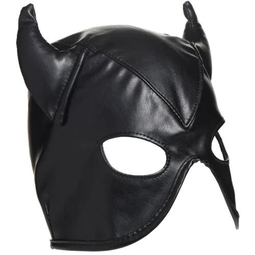Маска Master Series Dungeon Demon Bondage Mask with Horns - Black