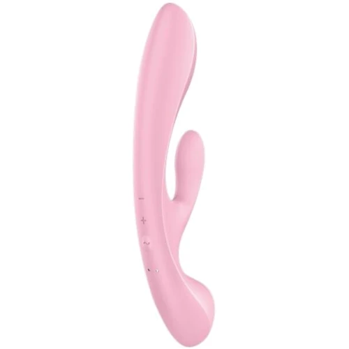 Двусторонний вибратор-кролик Satisfyer Triple Oh Pink, 3 мотора, рукоятка-массажер