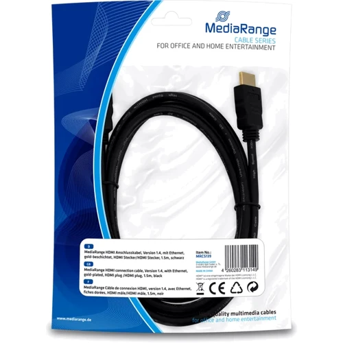Кабель и переходник MediaRange HDMI с Ethernet (MRCS139)