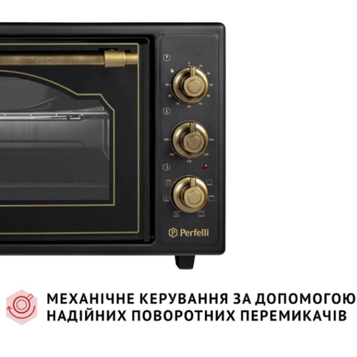 Електрична духовка настільна PERFELLI LAGGIO 37 BLACK RETRO фото 5