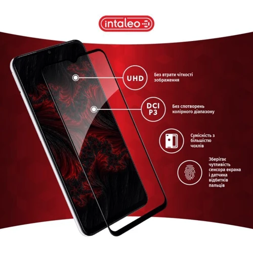 Аксессуар для смартфона Intaleo Tempered Glass Full Glue Black for Samsung A235 Galaxy A23 4G: Материал стекло