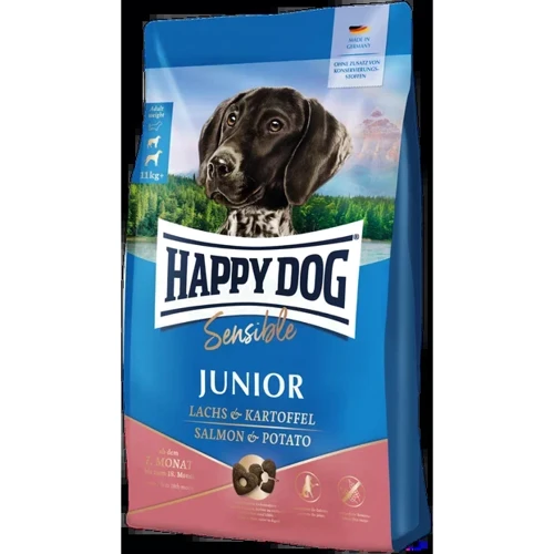 Сухой корм для щенков Happy Dog Sensible Junior Lachs & Kartoffel беззерновой корм для юниоров средних и крупных пород с лососем и картофелем 10 кг (61004)