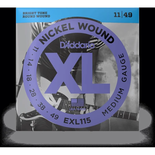 Струна для гитар Струны для электрогитар D'ADDARIO EXL115 XL NICKEL WOUND MEDIUM (11-49)