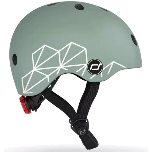 Шлем детский Scoot and Ride Зеленый с фонариком 45-51см (SR-181206-GREENLINES) фото 9