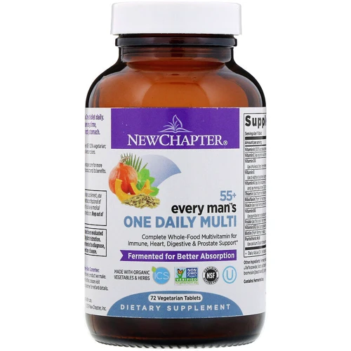 New Chapter, 55+ Every Man's One Daily Multi, 72 Vegetarian Tablets (NCR-90128): Форма випуску таблетки