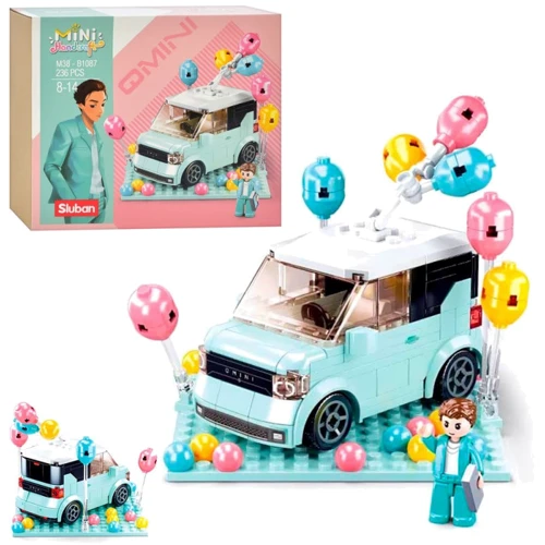 Конструктор Sluban машина, фигурка, шарики 10.8 см 236 деталей (M38-B1087): undefined undefined
