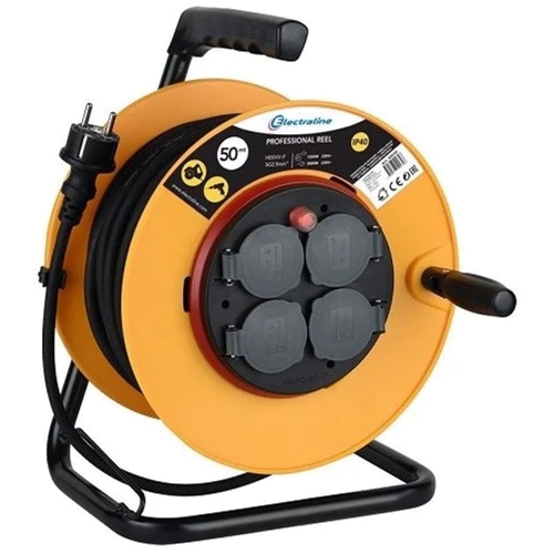 Подовжувач на котушці Electraline 50 м. 3х 2.5 49039: Число розеток 4