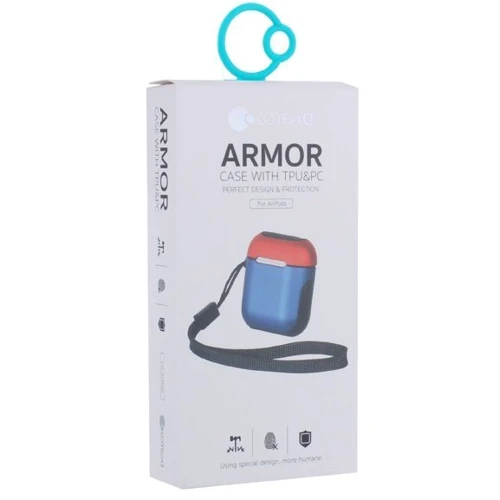 Чехол для наушников COTEetCI AP8 Armor Case with Belt Blue/Red (CS8123-RBB) for Apple AirPods фото 1