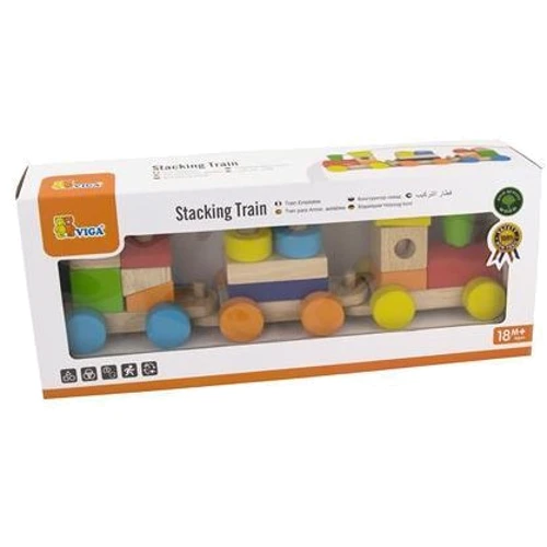Дерев'яний поїзд Viga Toys Кольорові кубики (51610): Тип кубики