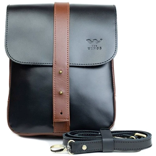 Мужская сумка планшет The Wings Mini Bag черная (TW-Mini-bag-m-black-kon-ksr)