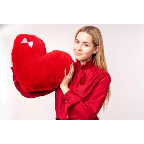 М'яка іграшка Подушка "Серце" 50 см червоний