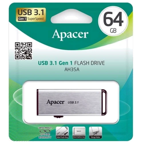 USB-флешка Apacer AH35A 64GB USB 3.1 Gen 1 Silver (AP64GAH35AS-1) фото 4