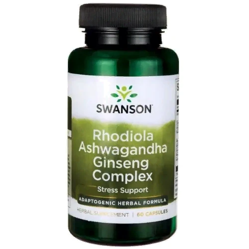 

Swanson Rhodiola Ashwagandha Ginseng Родиола, ашвагандха и женьшень 60 капсул