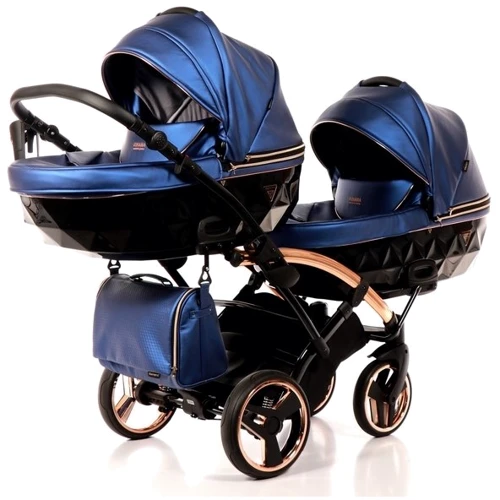 Универсальная коляска для двойни 2 в 1 Junama Fluo line Duo Slim 01, синий (J-Fl-DUOs-01)