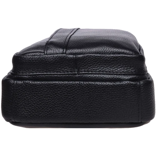 Мужская сумка-слинг Keizer черная (K12096-black): Фактура Матовая, Зернистая