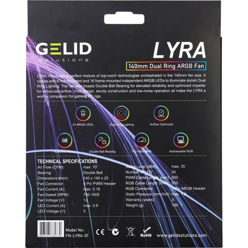 Кулер Gelid Solutions Lyra ARGB 140mm (LYRA ARGB FAN): Тип вентилятор