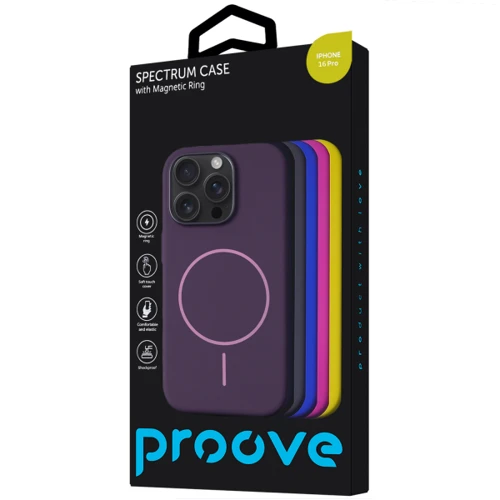 Чехол для iPhone Proove Spectrum Case with Magnetic Ring Sun Yellow for iPhone 16 Pro: Материалы Силикон