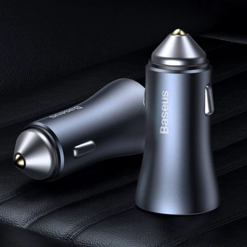Зарядное устройство Baseus Car Charger USB+USB-C Golden Contactor Pro 40W Dark Gray (CCJD-0G) фото 7