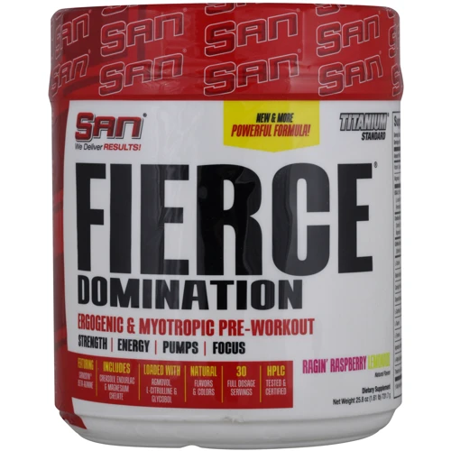 Предтренировочный комплекс SAN Fierce Domination 730 g /30 servings/ Raspberry lemonade