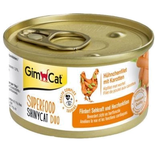 GimCat Superfood ShinyCat Duo для кішок курка c морквою в бульйоні 70 g (4002064414508)