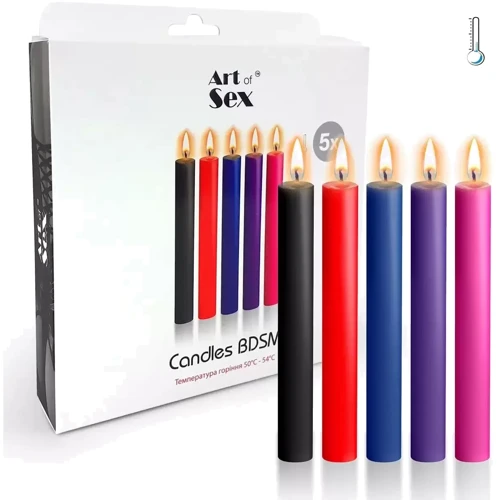 Свечи Art of Sex Thin 10 см низкотемпературные тонкие набор 5 шт