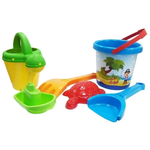 Набор для песка Тигрес с лейкой и термонаклейкой, 6 элем. пираты, синий (39637-1): Производитель Тигрес