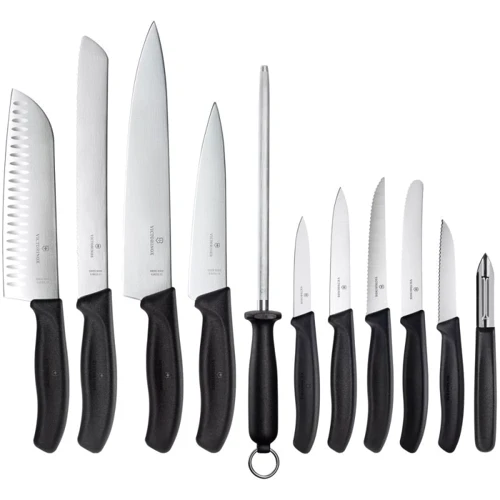 Набір кухонних ножів Victorinox SwissClassic Cutlery Block 12 пр. (6.7153.11): Метериал леза нержавеющая сталь
