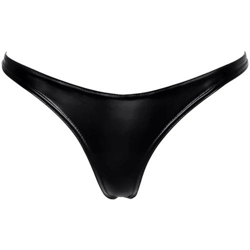 Трусики Noir Handmade P010 Powerwetlook thong Вlack, 3XL