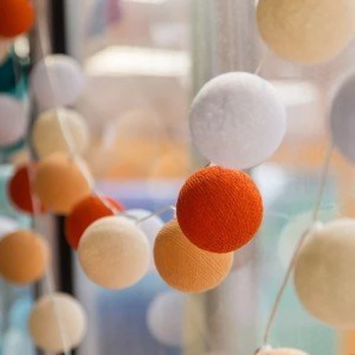 Гирлянда Cotton ball lights на 10 шаров 2,7м, Orange: Длина, м 2.7