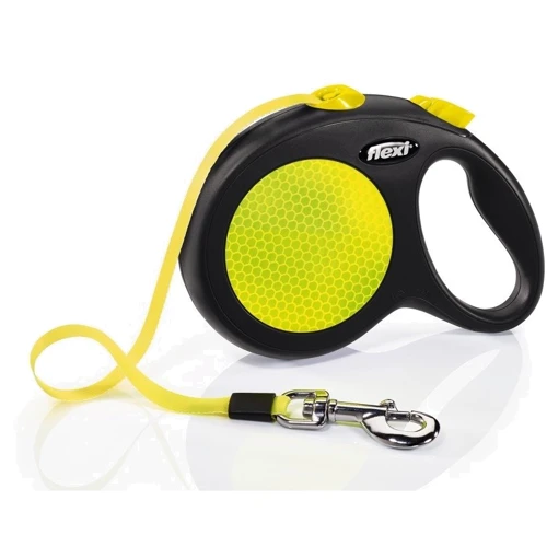 Рулетка Flexi Neon L стрічка 5 м до 50 кг Чорний з жовтим (428.73 - 1729)