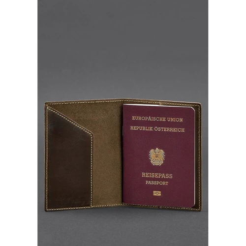 Обложка для паспорта с австрийским гербом BlankNote темно-коричневая (BN-OP-AT-o): Страна производитель Украина
