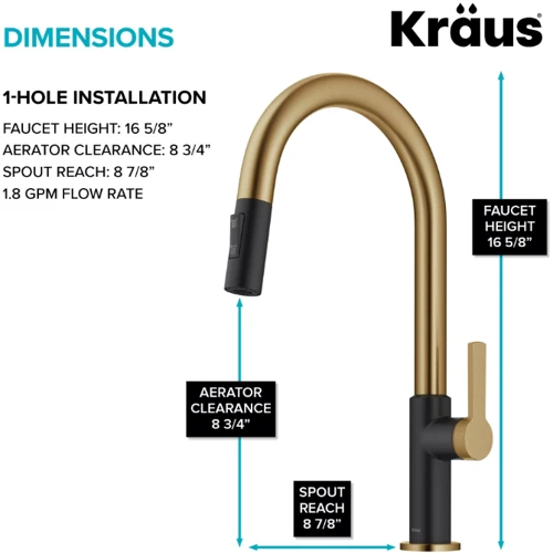 Змішувач для кухонного миття Kraus KPF-2820BBMB