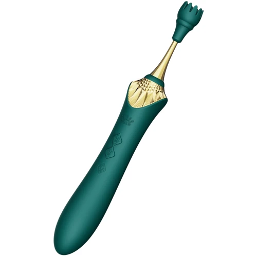 Мультифункциональный вибратор Zalo - Bess 2 Turquoise Green (4 насадки, подогрев)