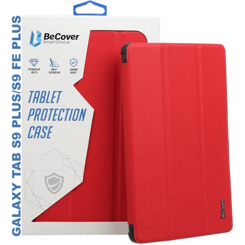 Аксесуар для планшетних ПК BeCover Smart Case Red для Samsung X810 Galaxy Tab S9 Plus / S9 FE Plus SM-X610/SM-X616B (710325): Колір червоний
