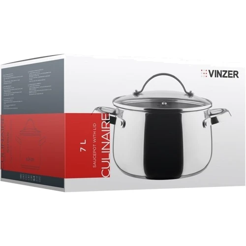 Кастрюля Vinzer Culinaire series Ø 24 см 7 л (50168): Диаметр, см 24