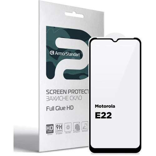 Аксессуар для смартфона Armorstandart Tempered Glass Full Glue HD Black for Motorola E22 (ARM67051)