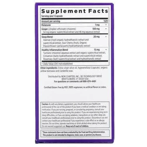 New Chapter Restful Sleep + Pain Relief Спокойный безболезненный сон 30 вегетарианских капсул: Форма выпуска Капсулы