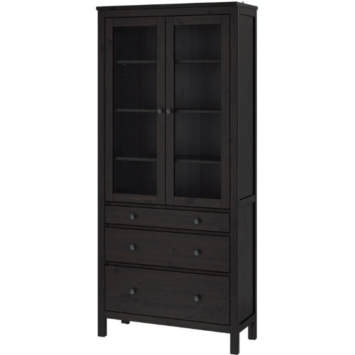 Шкаф с 3 ящиками ІКЕА HEMNES 90х197 см Чёрно-коричневый (703.717.71)