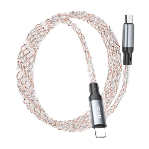 Кабель Hoco Cable USB-C to Lightning U112 3A 20W 1m Gray: Длина 1 м